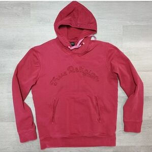 True Religion Red Maroon Pullover Pocket Logo Hoodie Sweatshirt  Size Medium
